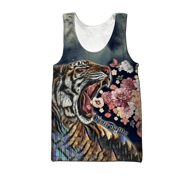 Customize Name Floral Tiger Hoodie For Men And Women HHT07042104