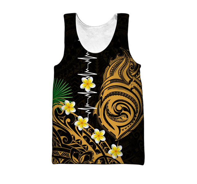 Premium Heartbeat Polynesian 3D All Over Printed Unisex Shirts