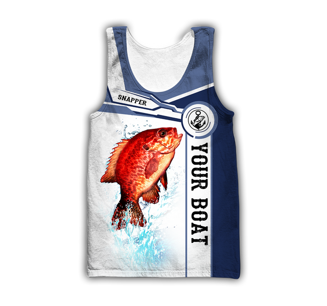 Custom name Snapper fishing Catch and Release 3D Design print shirts