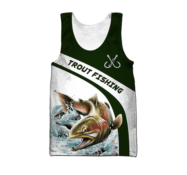 Custom name Trout gone fishing 3D printed shirts