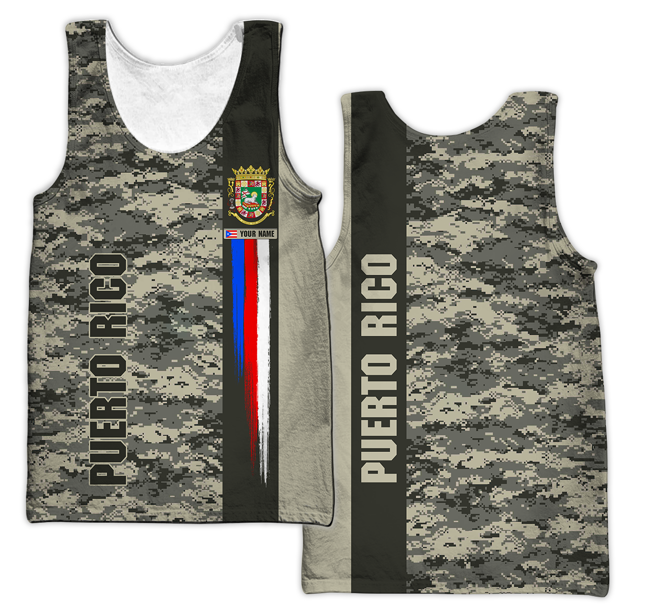 Customize Name Puerto Rico 3D All Over Printed Unisex Shirts