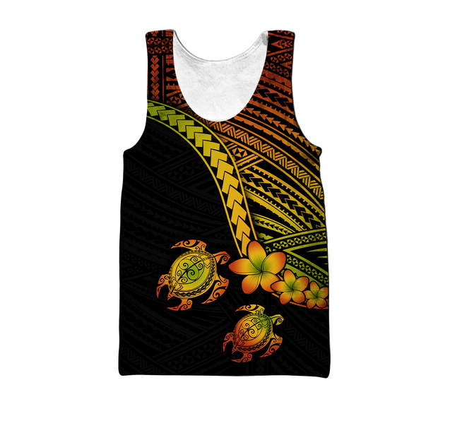 Polynesian Habiscus Turtle Hawaii 3D Unisex Hoodie