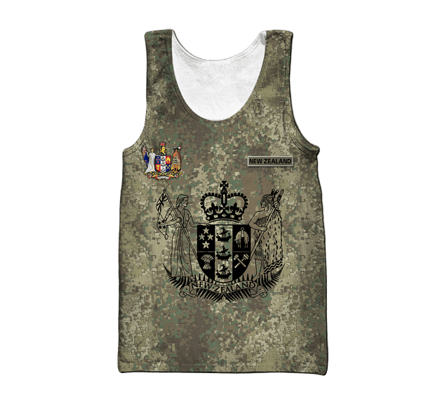 Custom Name New Zealand Aotearoa Coat Of Arm Army 3D All Over Printed Unisex Shirts