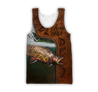 Trout Fishing water camo Cosplay leather 3D print shirts