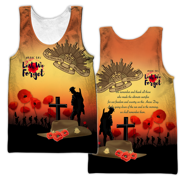 Premium Anzac Day Lest We Forget Poppy 3D Printed Unisex Shirts TN