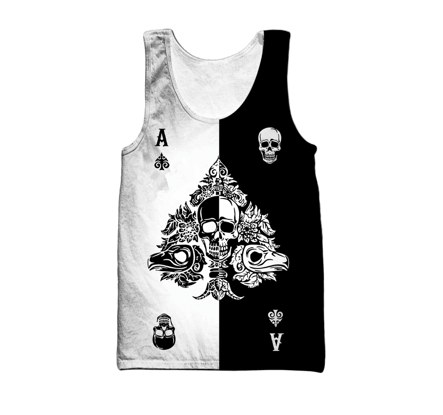 Ace Spade Skull Gothic Art 3D All Over Printed Unisex Shirts