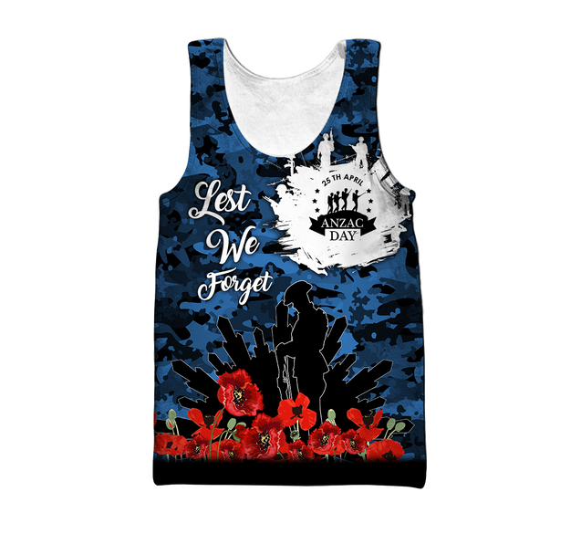 Lest We Forget Anzac Day 3D Printed Unisex Shirts TN