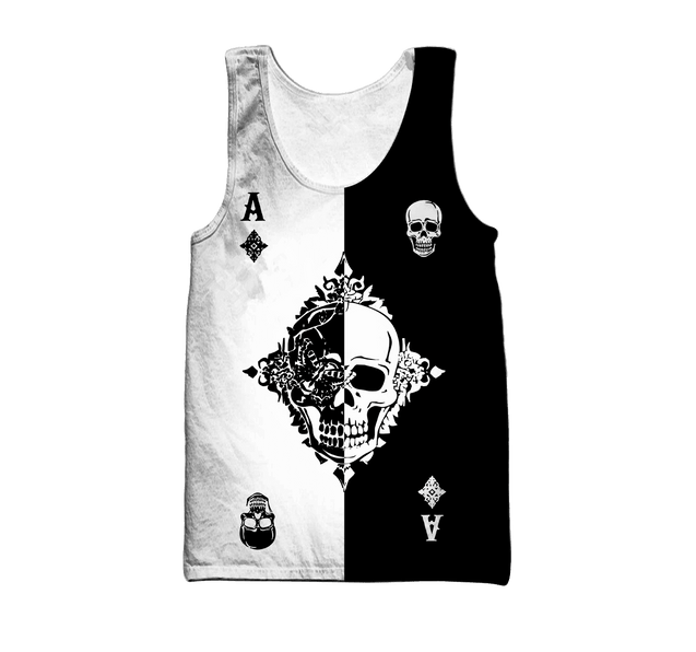 Ace Diamond Skull Gothic Art 3D All Over Printed Unisex Shirts