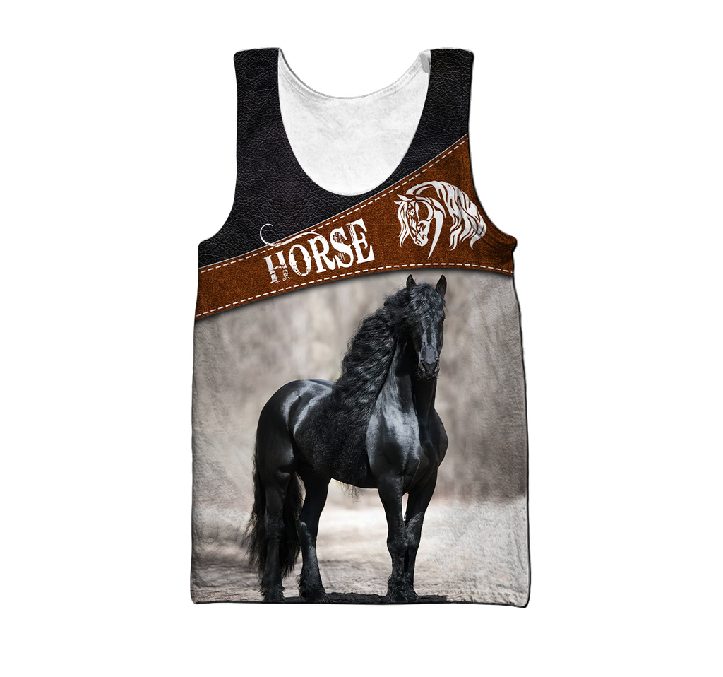 Black Horse Persionalized 3D All Over Printed Shirts