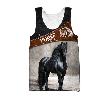 Black Horse Persionalized 3D All Over Printed Shirts