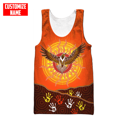 Aboriginal Eagle Flying into Sunset Custom Name 3D Printed Shirts
