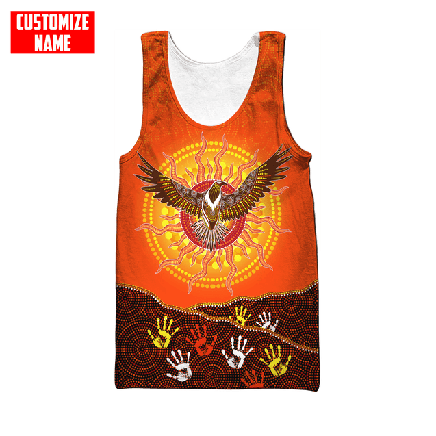 Aboriginal Eagle Flying into Sunset Custom Name 3D Printed Shirts