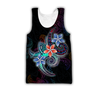 Amazing Polynesian Plumeria Flower And Turtle Tattoo Unisex Deluxe Hoodie ML