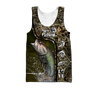 Custom name Bass Fishing water camo 3D print shirts