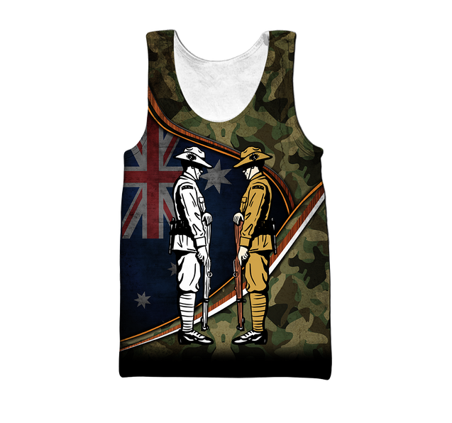 Remember Soldiers camo Australia and Kiwi Veteran 3D print shirts