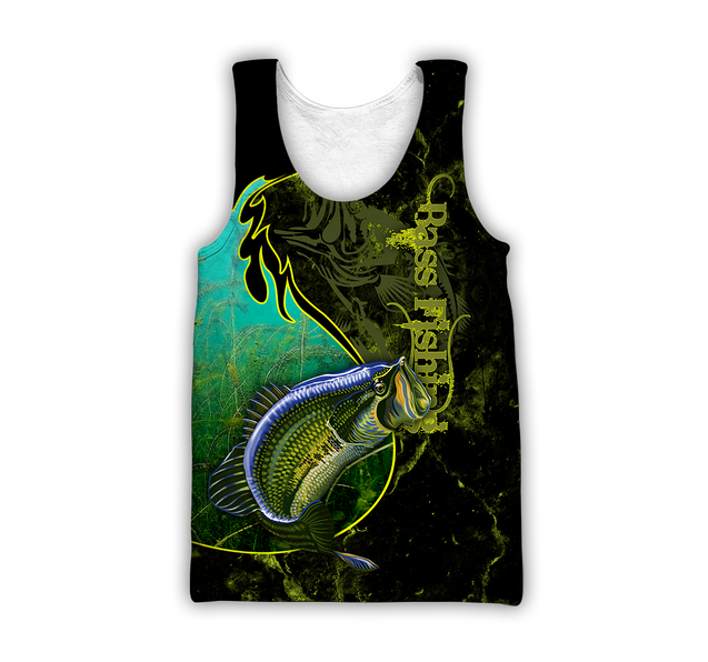 Bass fishing underwater Yinyang camo 3d print shirts