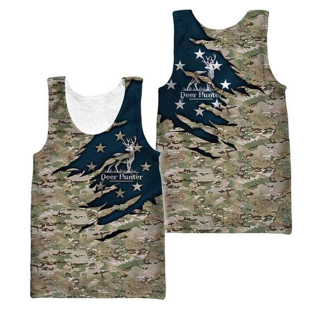 Camo Deer Hunter 3D All Over Printed Unisex Shirts