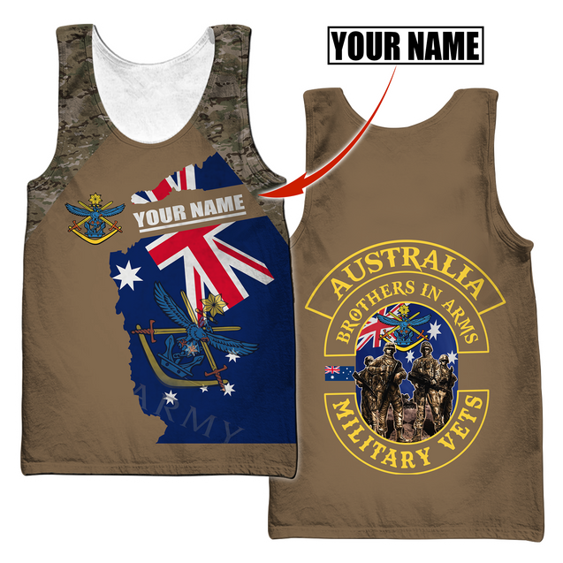 Custom name Australia Army Brothers in arms AU Veteran 3D print shirts