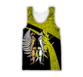 Anzac day the ode fern-wattle Australia and Kiwi Veteran yellow 3D print shirt