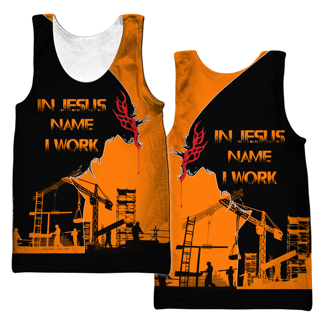 Personalized Ironworker In Jesus Name I Work 3D Printed Unisex Shirts TN