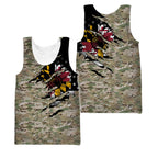 Maryland Sunflower Camo 3D All Over Printed Unisex Shirts