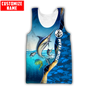 Custom name Marlin fishing Team Billfish 3D Design Printed Shirts