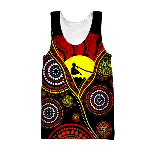 Australian Aboriginal Flag Didgeridoo 3D printed shirts