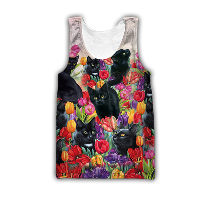 Flower Black Cats Shirts For Men And Women NTN19022104