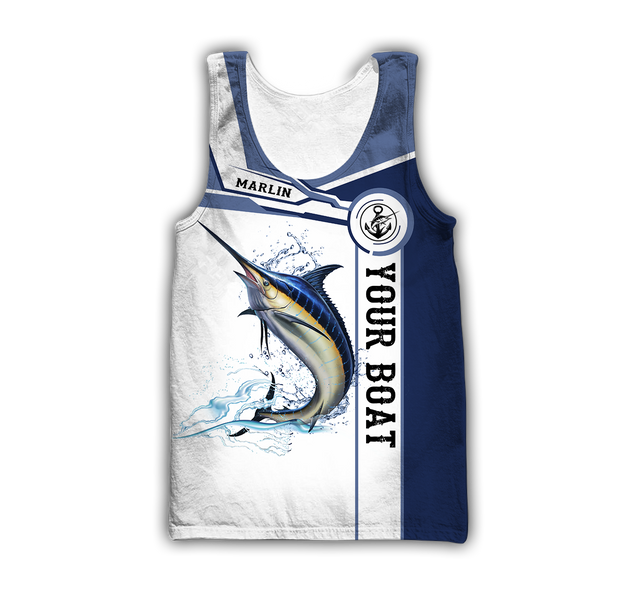 Custom name Marlin fishing Catch and Release 3D Design print shirts