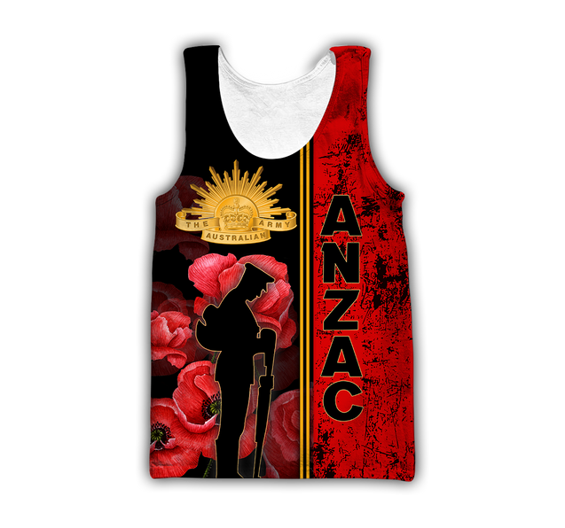 Premium Anzac Day Australian Army Poppy 3D Printed Unisex Shirts TN NTN03042104