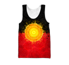 Custom name Aboriginal Flag Indigenous Sun Painting Art 3D design shirts