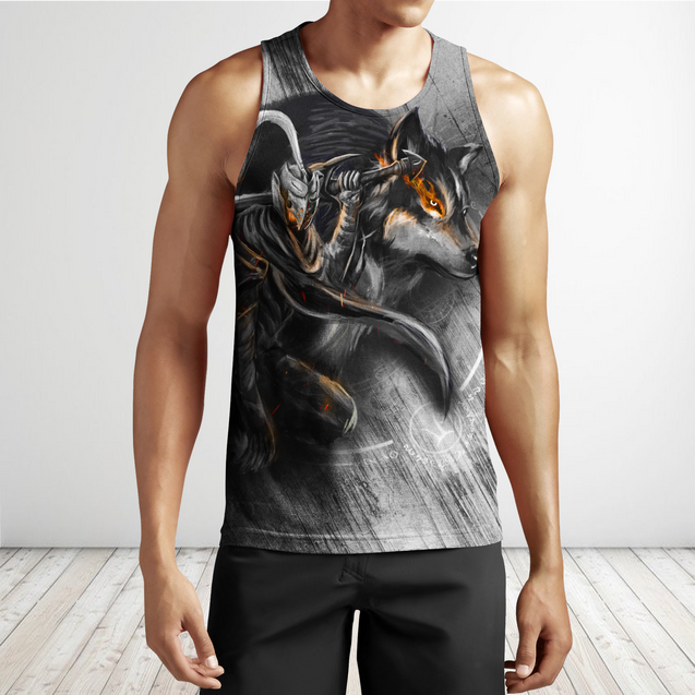 Knight Wolf 3D All Over Printed Unisex Deluxe Hoodie ML
