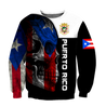 Puerto Rico Skulls With Coat Of Arms Lover Shirt TH20061606S-Apparel-TQH-SweatShirts-S-Vibe Cosy™