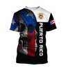 Puerto Rico Skulls With Coat Of Arms Lover Shirt TH20061606S-Apparel-TQH-T-Shirt-S-Vibe Cosy™