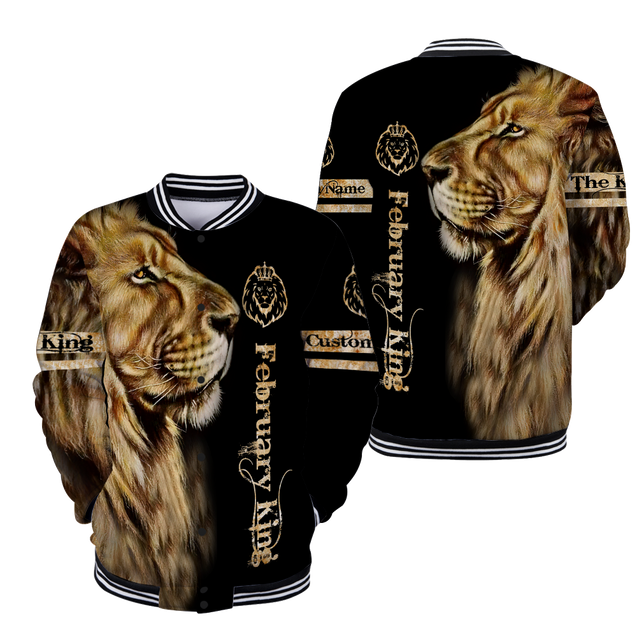 Custom Name February King Lion  3D All Over Printed  Unisex Shirt