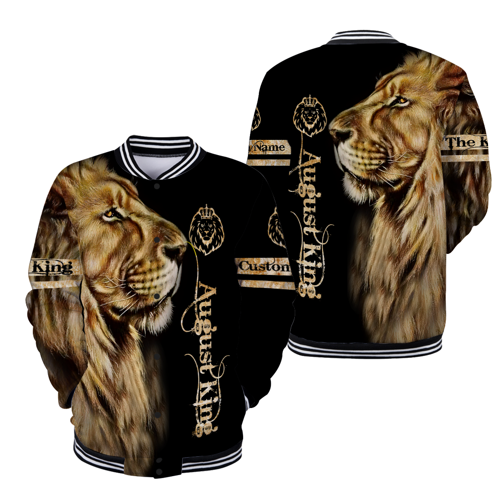Custom Name August King Lion 3D All Over Printed Unisex Shirt