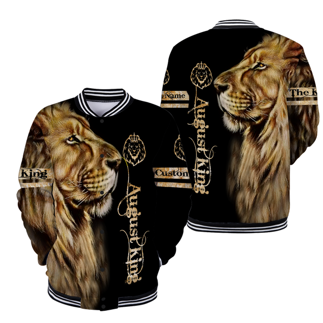 Custom Name August King Lion 3D All Over Printed Unisex Shirt