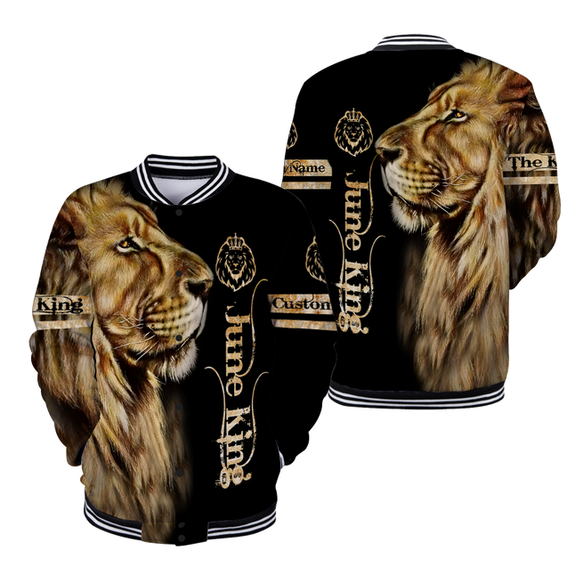 Custom Name June King Lion  3D All Over Printed Unisex Shirts