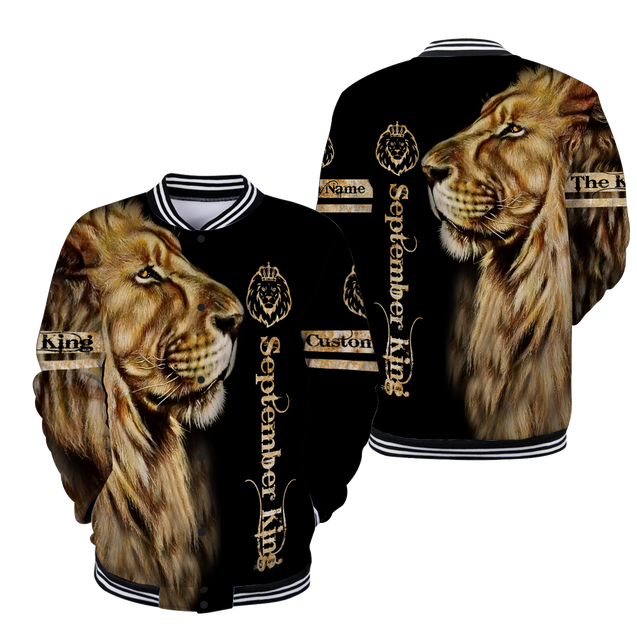 Custom Name September King Lion  3D All Over Printed Unisex Shirts