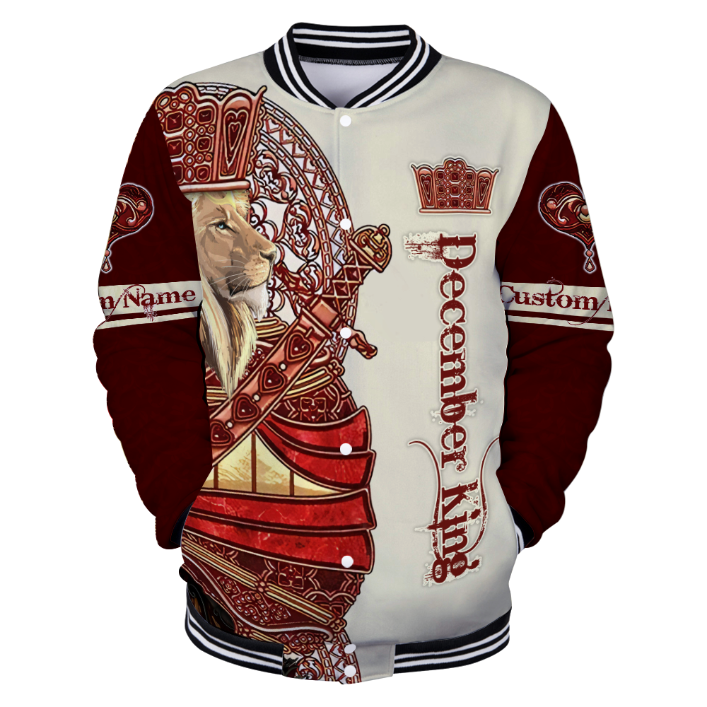 Custom Name December King Lion  3D All Over Printed Unisex Shirts