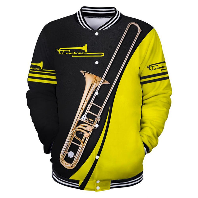 Trombone music 3d hoodie shirt for men and women HG HAC91201-Apparel-HG-Baseball jacket-S-Vibe Cosy™