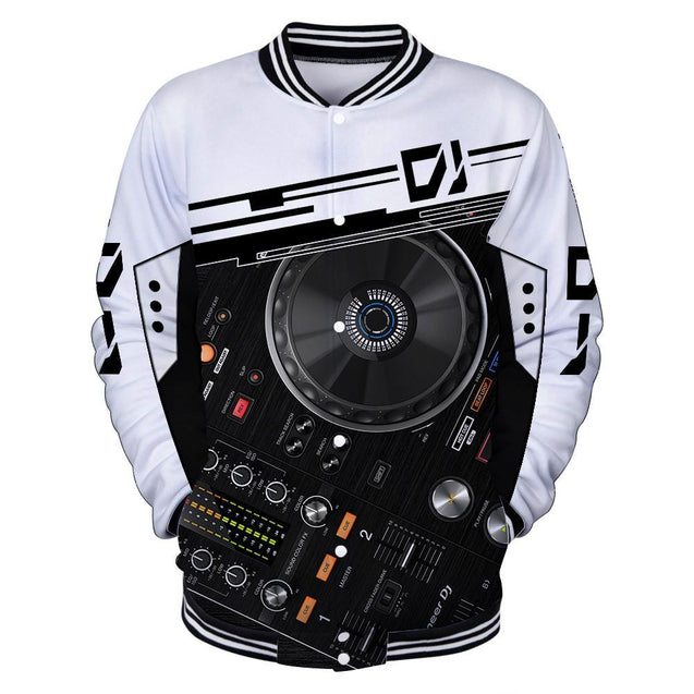 DJ player music 3d hoodie, t-shirt, sweatshirt for men and women HG HAC41201-Apparel-HG-Baseball jacket-S-Vibe Cosy™