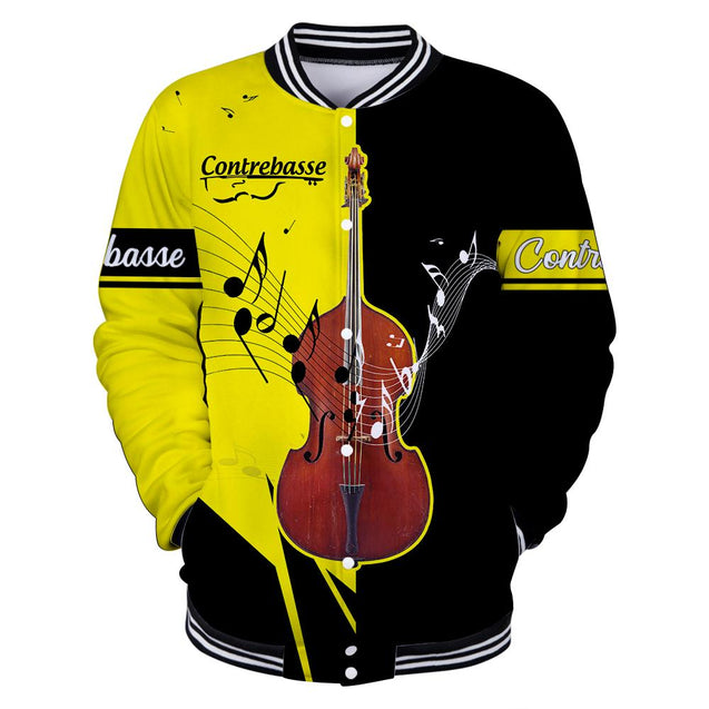 Contrebasse yellow music 3d hoodie shirt for men and women HG HAC20123-Apparel-HG-Baseball jacket-S-Vibe Cosy™