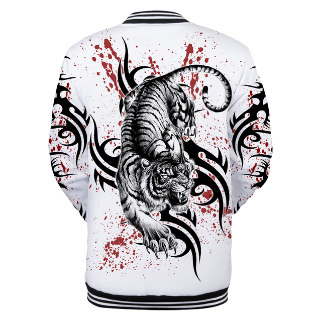 White Tiger Tattoo 3D All Over Printed Shirts For Men and Women