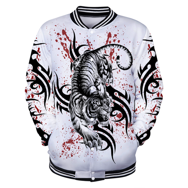 White Tiger Tattoo 3D All Over Printed Shirts For Men and Women