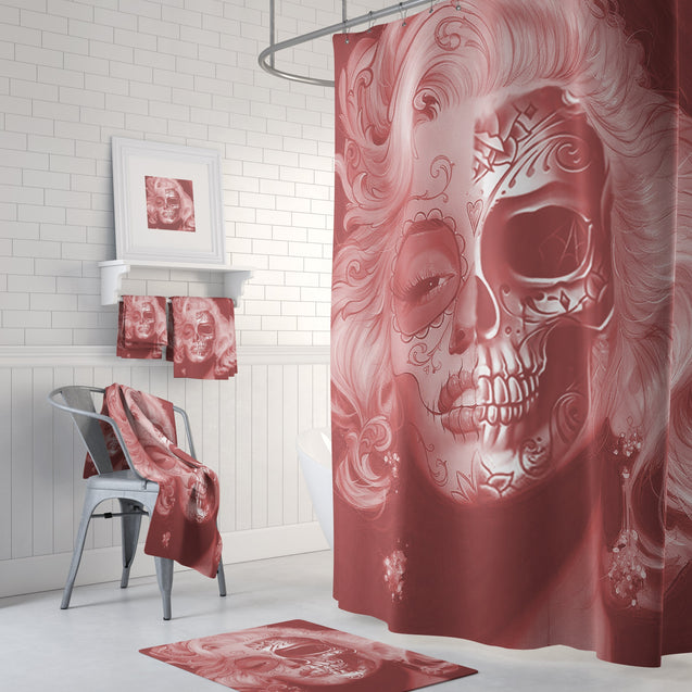 Beautiful skull face Shower Curtains-Home Decor-Printify-72x72-Vibe Cosy™