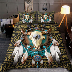 Native American Bull Skull And Dreamcatcher Bedding Set HAC240804S-MEI