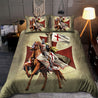 Premium Knight Templar Ridding Horse All Over Printed Bedding Set MEI