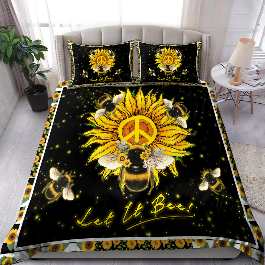 Beautiful Hippie Bee And Sunflower Bedding Set MEI