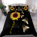 Bee And Sunflower You Are My Sunshine All Over Printed Bedding Set MEI